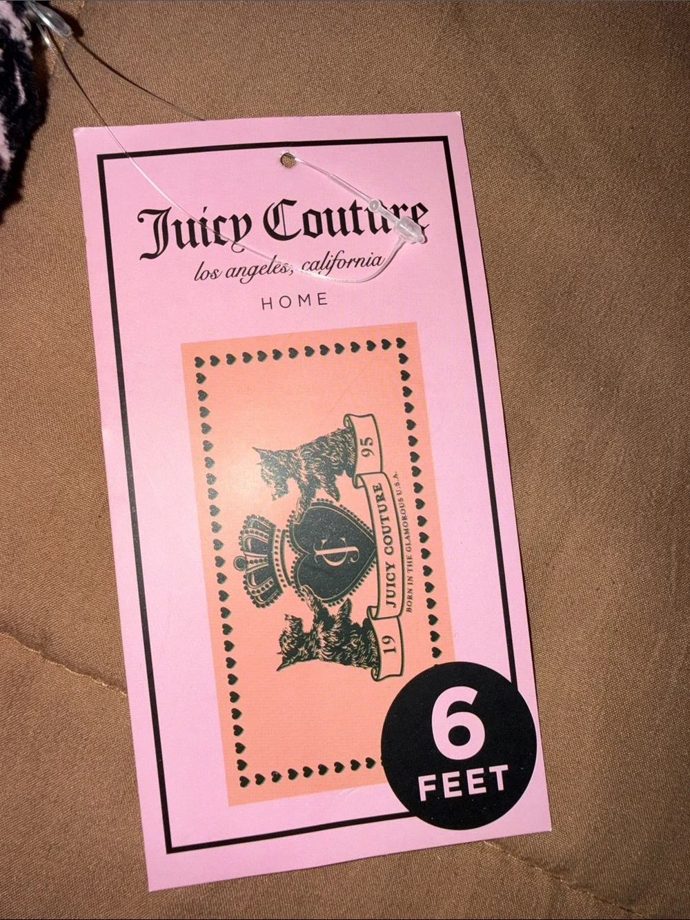 Juicy Couture Black and Pink Signature Logo Beach Towel